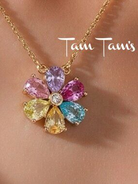Park Lane Sorbet Flower Pastel CZ Necklace FirM  ******No offers*******